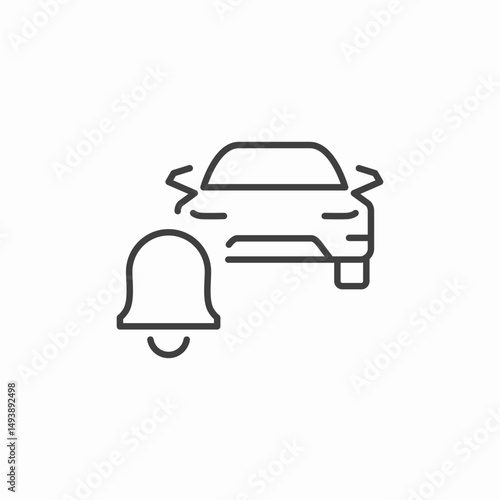 vehicle alarm security icon sign vector