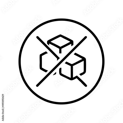 Sugar-free label icon in a minimalist style with black outline  