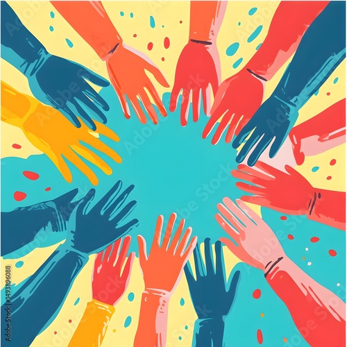 Vector Illustration of Hands Voting in India General Election Campaign