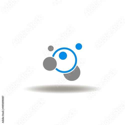 Vector illustration of molecules or hormones. Symbol of metabolism. Icon of hormonal balance.