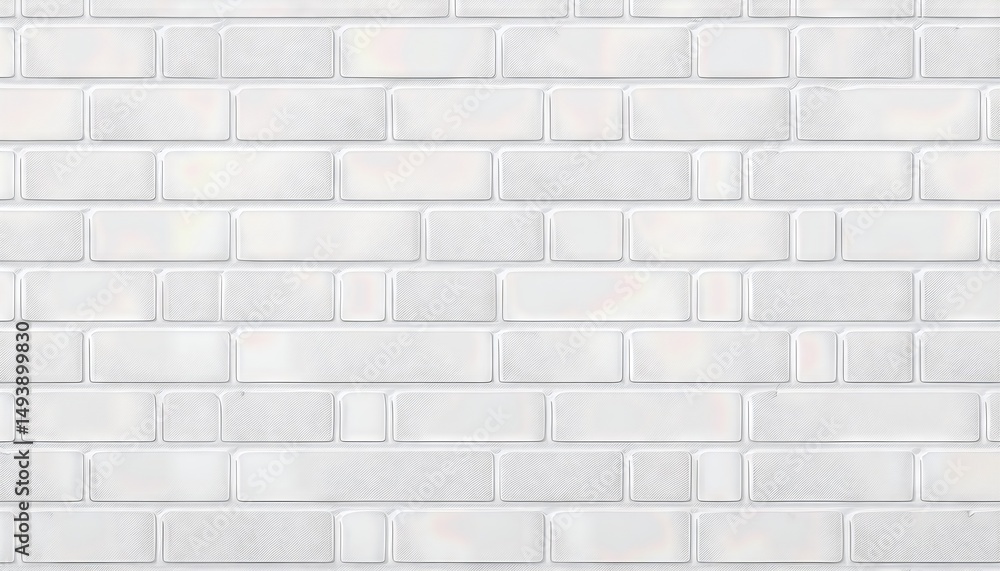 Naklejka premium White Brick Patterned Background Crisp and Minimalistic Monochrome Design Providing a Clean and Modern Canvas for Digital Art, Home Decor, or Inspiring Minimalist Interiors.