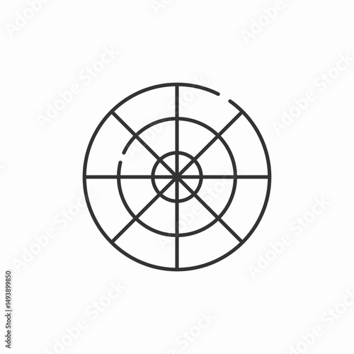 circular dart board icon sign vector
