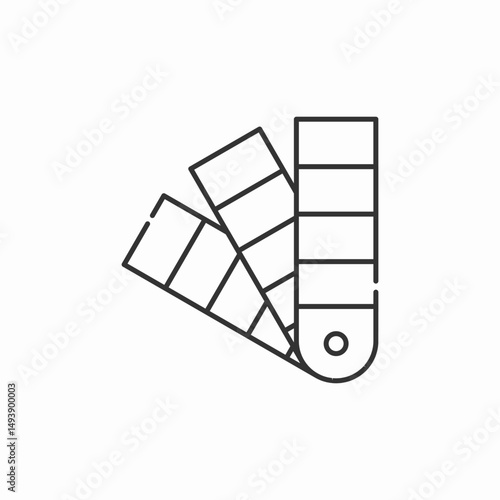 color swatch fan icon sign vector