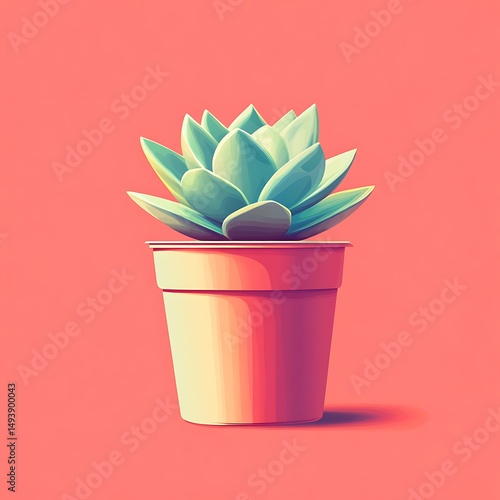 Succulent in a simple pot