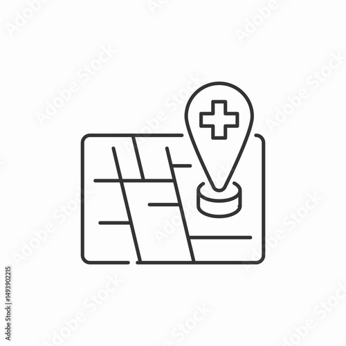 hospital location pin icon sign vector