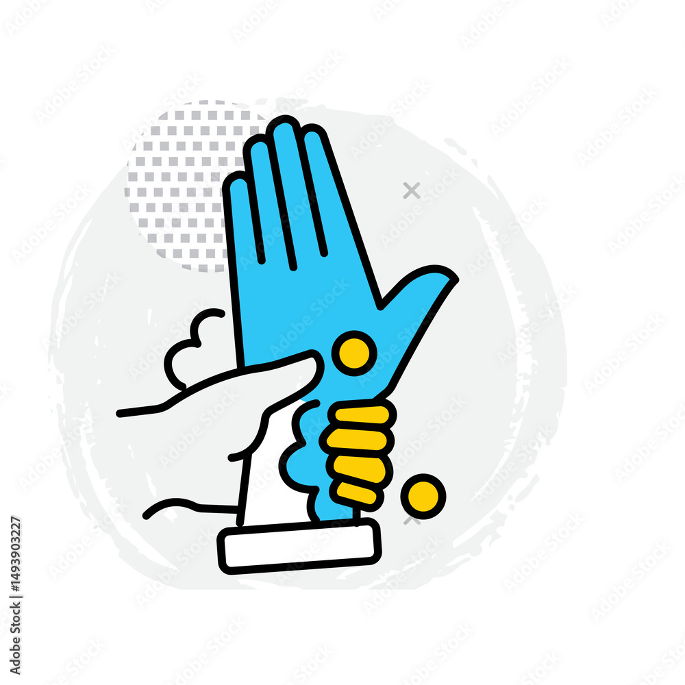Obraz premium Vector Icon Illustrating Wrist Handwashing Technique Properly