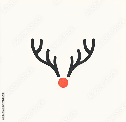 Simple reindeer antlers with red nose