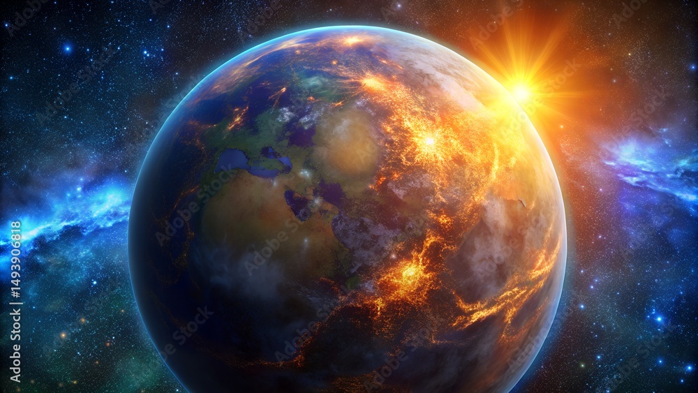 Obraz premium Earth from Space A Glimpse of Our Planet's Beauty