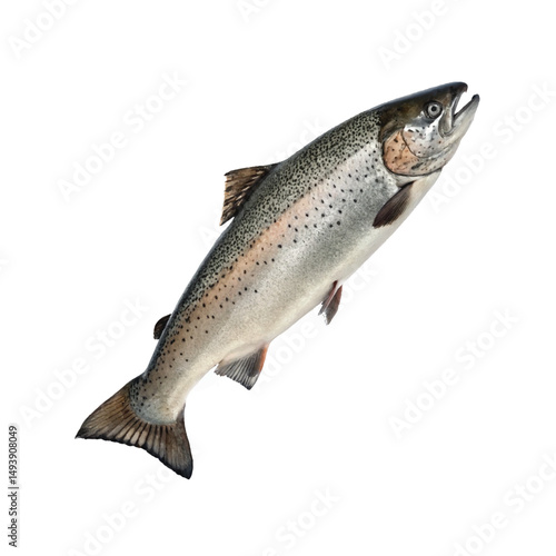 trout on white background
