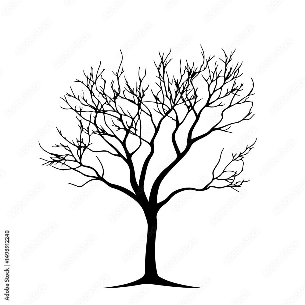Naklejka premium tree vector, flat minimalist, simple shape, white background, no gradients