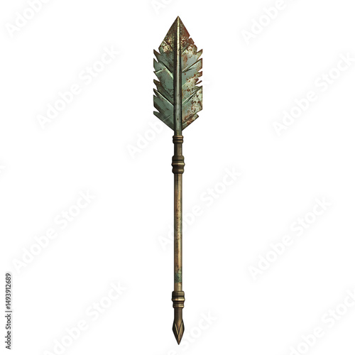 Artistic Arrow with Rich Textured Details in Vibran Isolated on Transparent Background