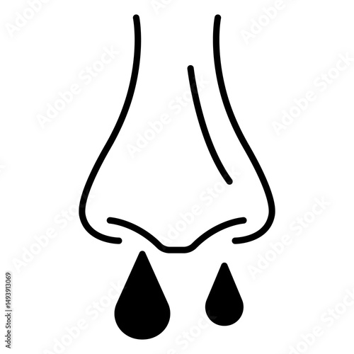 Tableau sur toile Runny Nose Vector Icon Indicating Health Issue
