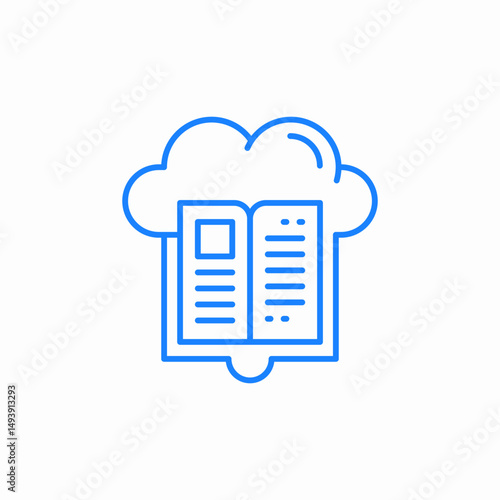 cloud reading icon sign vector