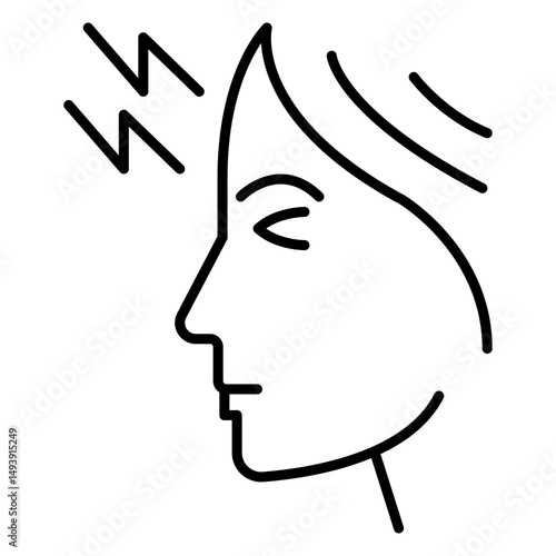Headache Vector Icon Indicating Health Care Concern