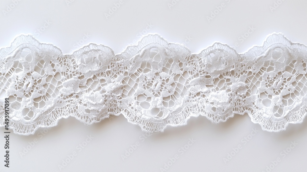 Obraz premium Elegant White Lace Border for Sewing Craft