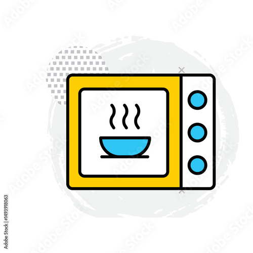 Cooked Food Vector Icon Depicting Steaming Plate