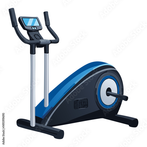 Blue and Silver Elliptical Trainer for Full Body Workout
