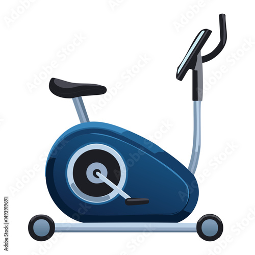 Blue Stationary Exercise Bike for Home Cardio