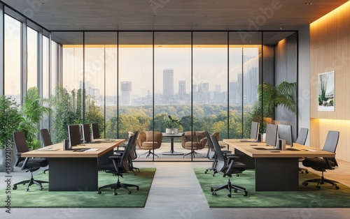 Modern office interior with open workspace and glass-walled meeting room. 3D Rendering,

Modern office interior with open workspace and glass-walled meeting room in sleek contemporary design, 3D rend
