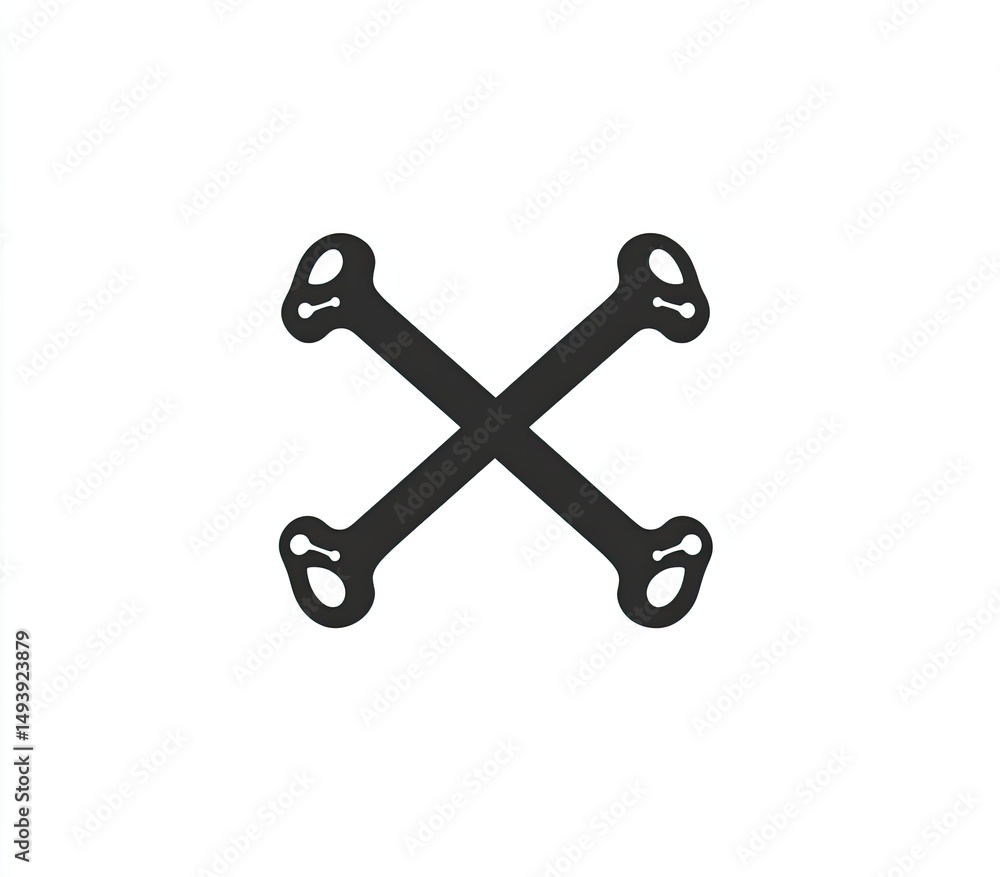 Crossed bones graphic design Crossed bones graphic design