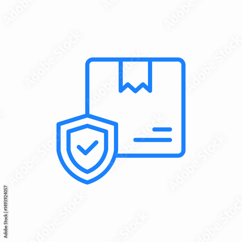 parcel secured icon sign vector