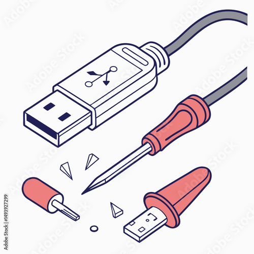 Usb drive repair disassembled parts screwdriver components