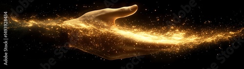 Golden Hand Reaching Out