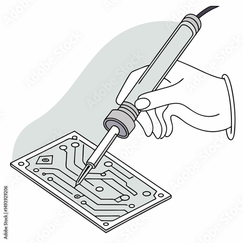 Hand soldering a circuit board electronic repair technology