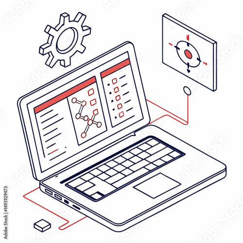 Laptop with molecular model software engineering design