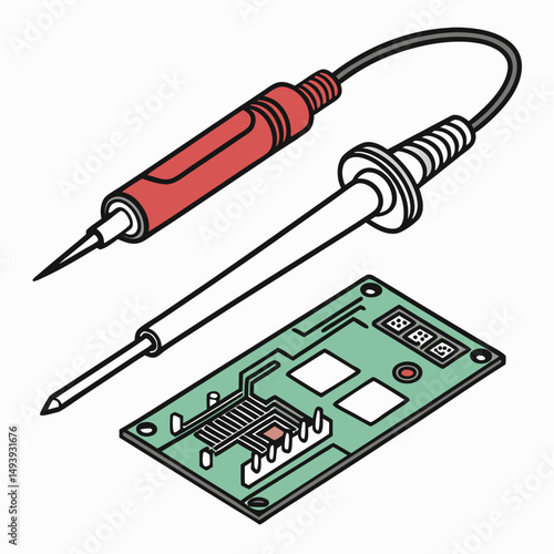 Soldering iron and circuit board electronics repair tool kit