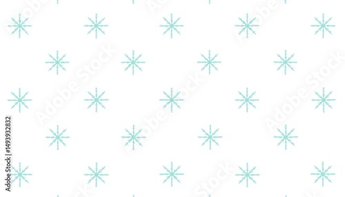 Delicate and Symmetrical Snowflake Motifs on White Background