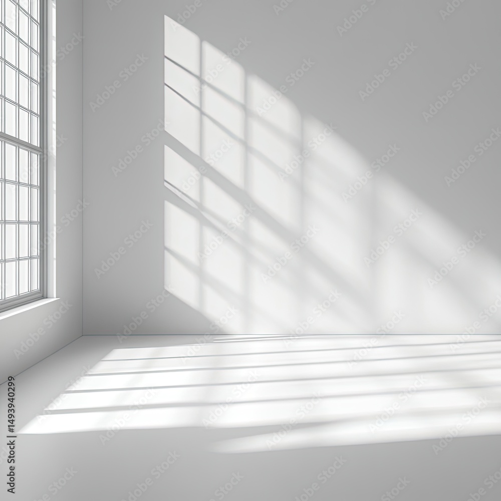 Obraz premium Empty room bathed in sunlight (1)