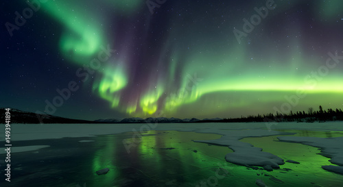 Wallpaper Mural Emerald Radiance An Aurora Borealis Display Over Alaska's Frozen Expanse Torontodigital.ca