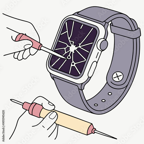 Smartwatch repair cracked screen fix tools