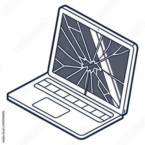 Broken laptop screen cracked display repair needed