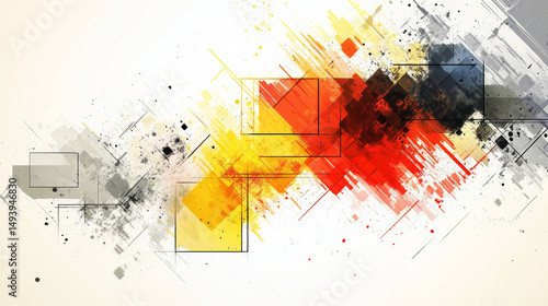 Abstract design with vibrant colors and geometric shapes