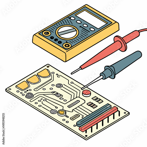 Electronics repair circuit board multimeter soldering iron