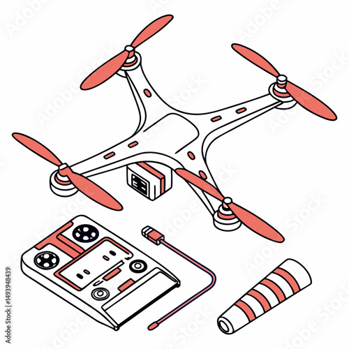 Drone quadcopter with remote and windsock