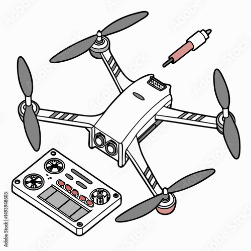 Drone quadcopter with remote and accessory