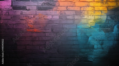 Wallpaper Mural Painted brick wall, multicolored gradient. Torontodigital.ca