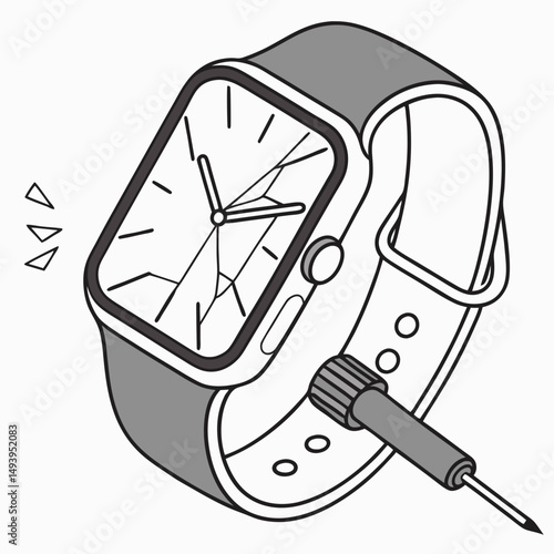 Broken smartwatch screen repair needs tiny screwdriver
