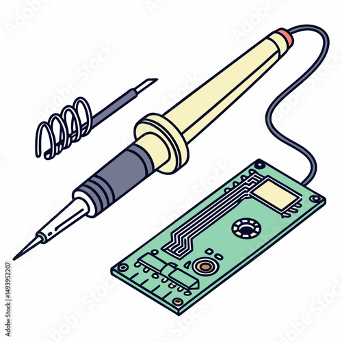 Soldering iron circuit board repair electronics tool kit