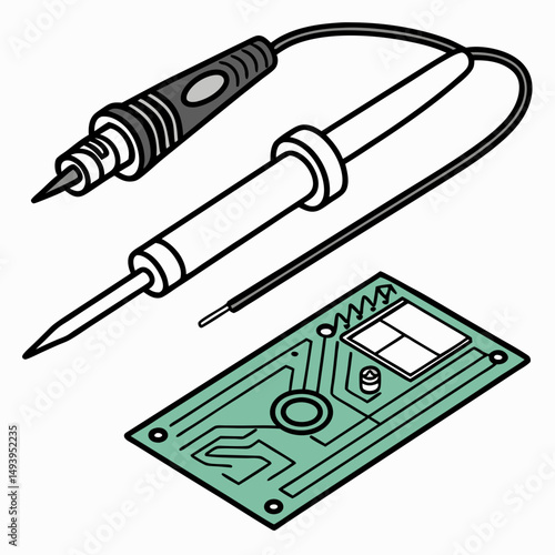 Soldering iron and circuit board electronics repair tool