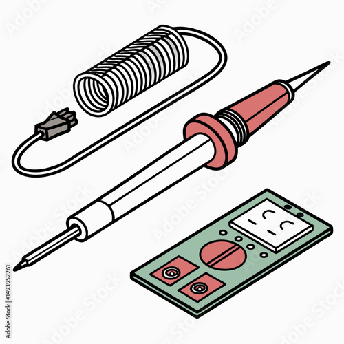 Soldering iron kit with coil and multimeter