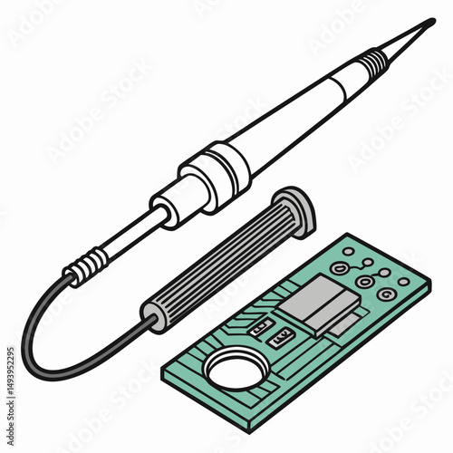 Professional soldering iron kit isolated on white background