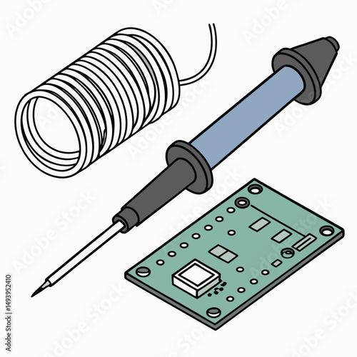 Professional electronics components isolated on white background