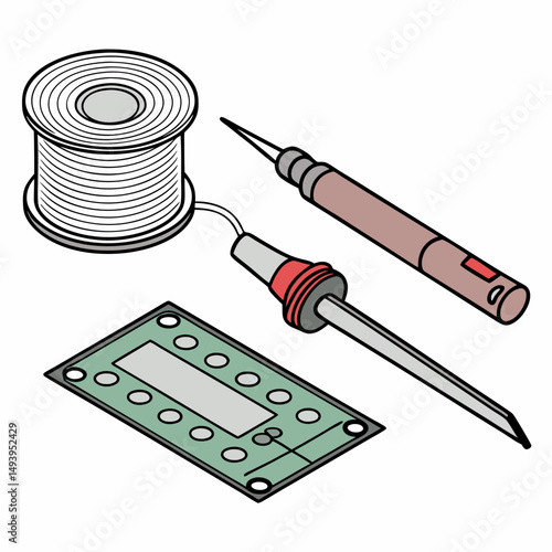 Soldering iron solder wire circuit board electronics repair kit