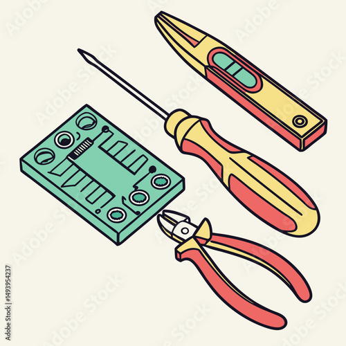 Repair tools kit screwdriver pliers circuit board