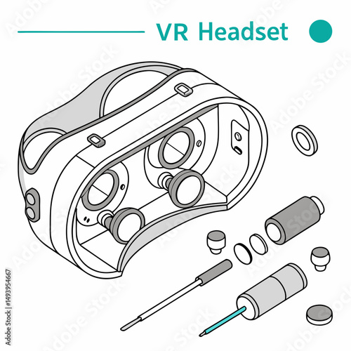 Vr headset exploded diagram parts assembly guide