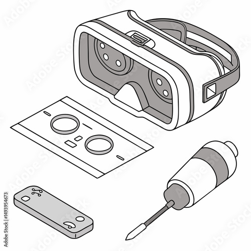 Virtual reality headset repair kit components
